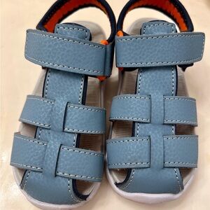 See Kai Run Teal Kids Sandals with Orange Accents